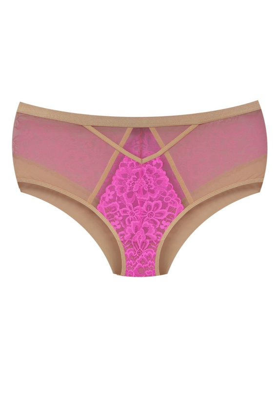Mediolano Crazy Pink 19249 chiloți full din dantelă bej-roz