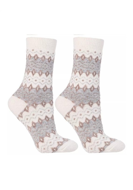 Șosete de damă Moraj CSW 800-003 - călduroase, cu model din lână