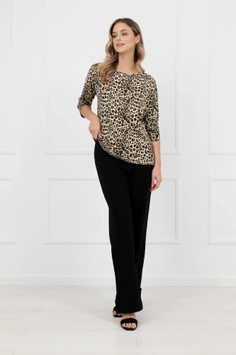 Bluză damă Kenia Italian Fashion imprimeu leopard mânecă 3/4