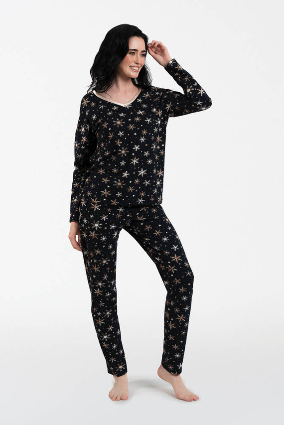 Laponia Pijama de damă cu mânecă lungă, pantaloni lungi Italian Fashion - print