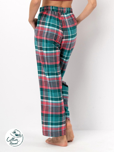 Pantaloni de pijama dama LHE 419 Key verde - flanel din bumbac in carouri