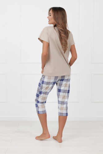 Pijama damă Rima Italian Fashion 100% bumbac mânecă scurtă 3/4