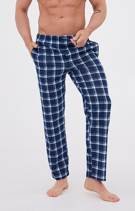 691/61 Pantaloni de pijama bărbați Cornette - lungi, în carouri, din bumbac