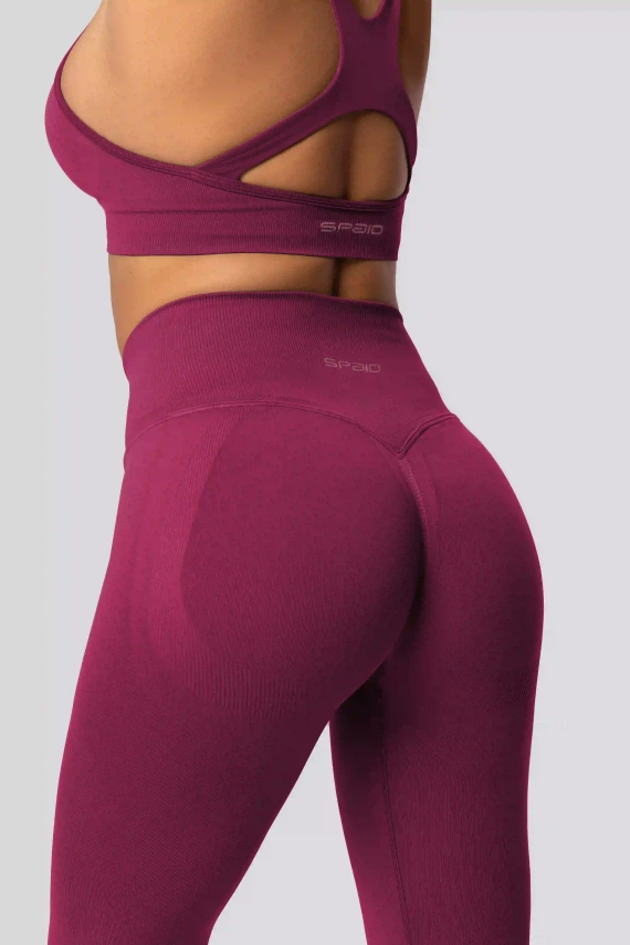 Colanți push-up Spaio PRO talie înaltă modelatori opaci red wine