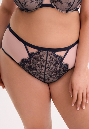 Tanga Aina GFP 1273 Gaia – Dantelă elegantă, tulle elastic, confort, albastru închis