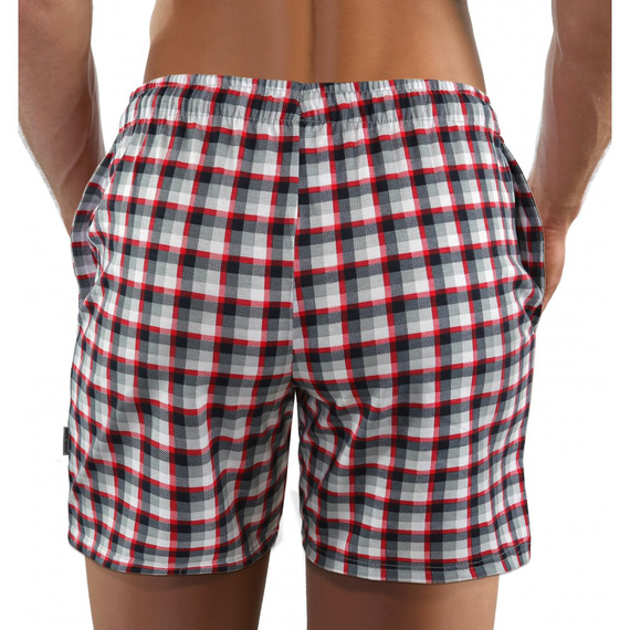 Pantaloni scurti de pijama Milo 2 Sesto Senso, carouri 10, rosii