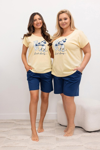Pijama damă Regina 4012 bumbac Mickey Mouse scurtă comodă