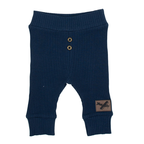 219016 Pantaloni bebe Willy Nicol - bumbac, bleumarin, cu nervuri