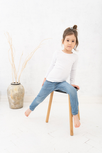 Tosia T-shirt pentru fete, cu mânecă lungă Italian Fashion- alb