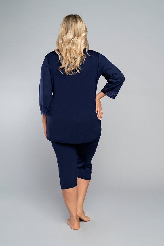 Izyda Pijama 3/4 mâneci, 3/4 pantaloni Italian Fashion - albastru marin