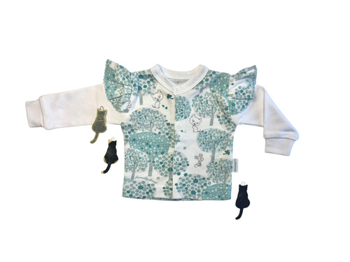 Caftan bebelusi pentru fete Mamatti KA15110 - alb, prins cu capse