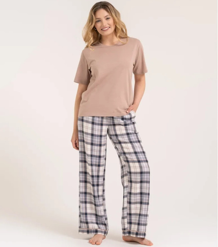Pijamale damă Moraj PDD4300-023 verde bumbac pantaloni lungi print