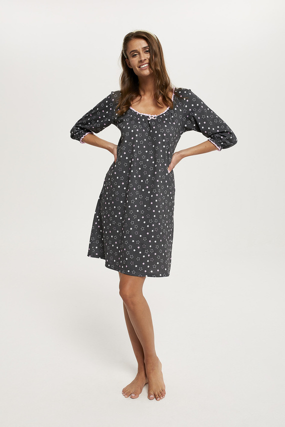 Antilia Cămașă de noapte cu mânecă 3/4 Modă italiană - print