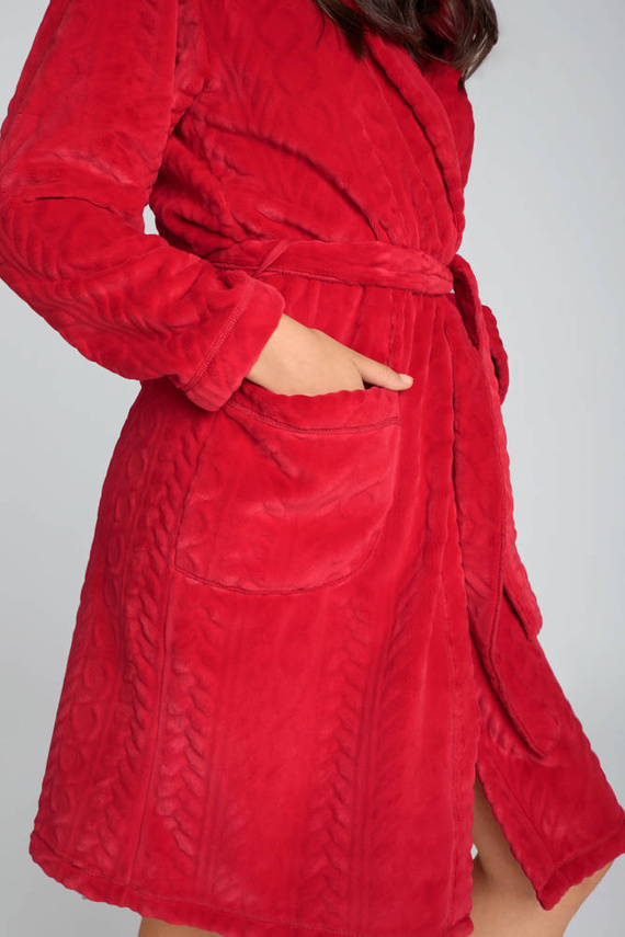 Halat din fleece pentru femei Zala Italian Fashion - roșu 