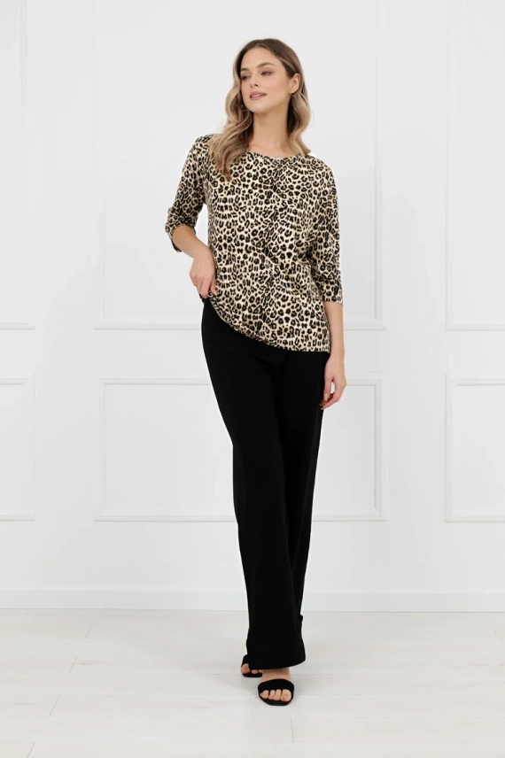 Bluză damă Kenia Italian Fashion imprimeu leopard mânecă 3/4