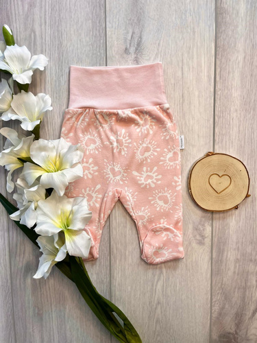 Pantaloni de pijama pentru bebeluși Mamatti PD16320 roz, din bumbac, confortabili