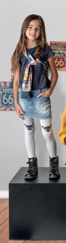 DR 2423 Colanți fete Felinka Knittex bianco