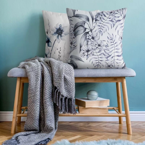 Față pernă 45x45 Mink 30 Eurofirany catifea flori decorativă