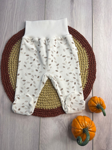 Pijamale pentru bebeluși Mamatti PD15420 cu frunze - bumbac, manșetă necompresivă