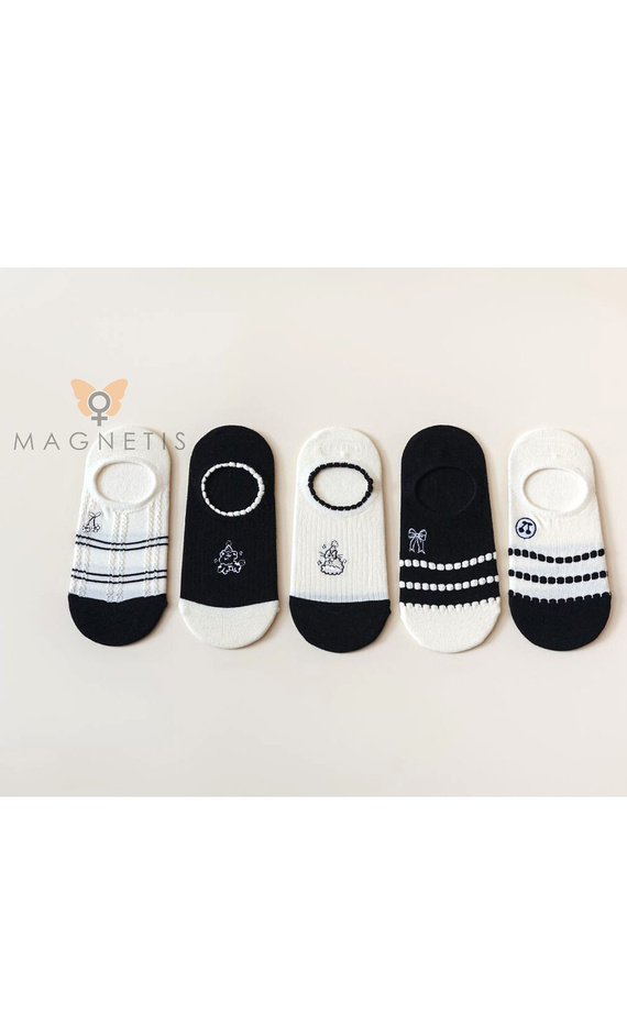 Șosete balerini damă CC-251109 Magnetis – bumbac cu silicon la călcâi