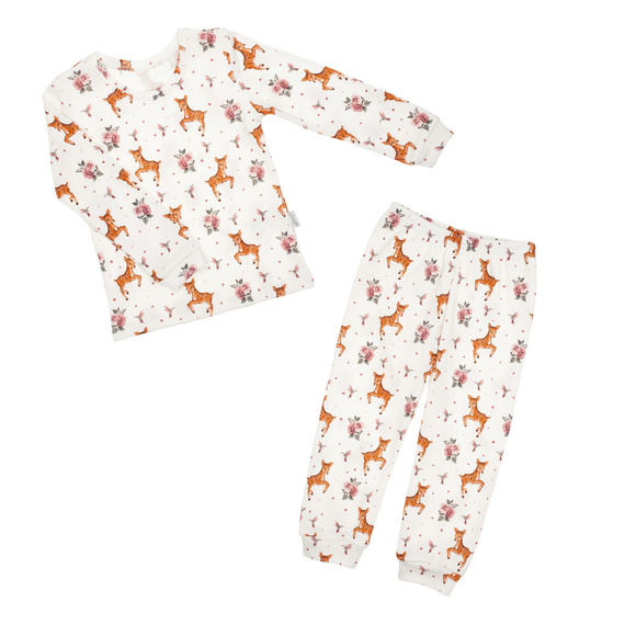 216036 Pijamale pentru bebeluși Lala Nicol – bumbac, mâneci lungi, model cu cerbi