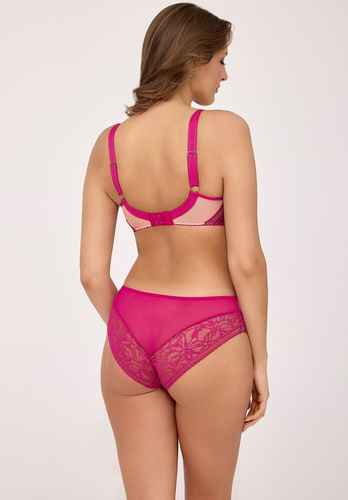 Chilot clasic Ava 2220 fucsia – talie înaltă, dantelă, confort