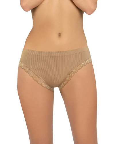 Chiloți damă Sesto Senso 6108 dantelă fără cusături elastic confort beige