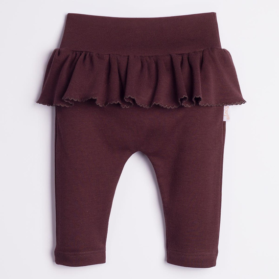 Nicol Hania 226017 Pantaloni fete 100% bumbac cu volănaș maro