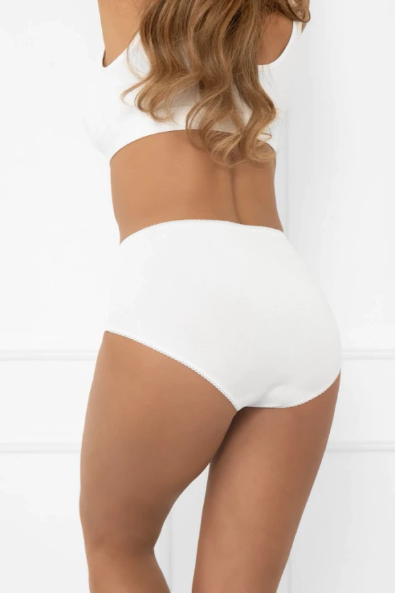 Libra chiloți maxi pentru femei cu accent de dantelă | Italian Fashion alb