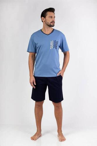 477 Pijama bărbătească Regina - albastru
