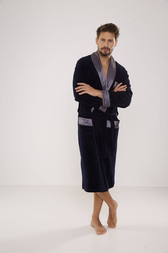 773 Bonjour halat de baie forex pentru bărbați - albastru marin