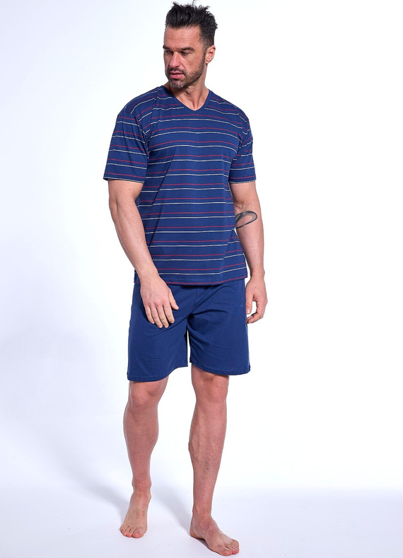 330/48 Diverse Pijamale bărbați cu mâneci scurte, pantaloni scurți Cornette, bleumarin