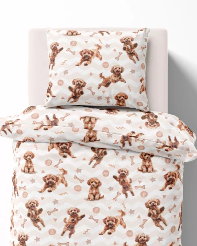 5451 A Rudy Piesek Lenjerie de pat bumbac copii Detexpol bej