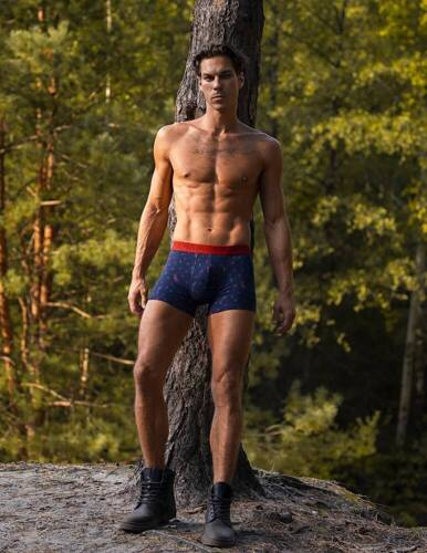 M-1053 SZG Boxer bărbați roșu bleumarin Lama