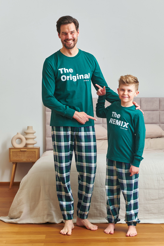 Doctor Nap 7342 – Pijamale unisex pentru copii „The Remix” | Colecție de familie, producție poloneză - bleumarin