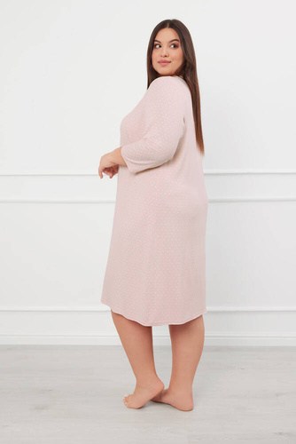 Puntini 3/4 cămașă de noapte Italian Fashion - roz pudră 