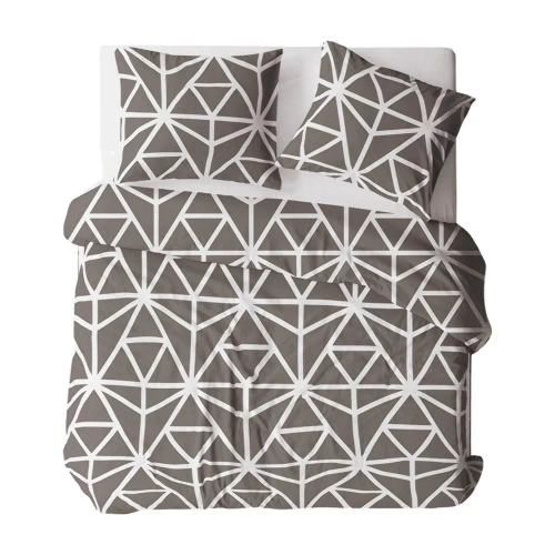 376N Bielawa KARO asternut din scoarta gri inchis | 100% bumbac, nasturi, greutate 140 g/m²