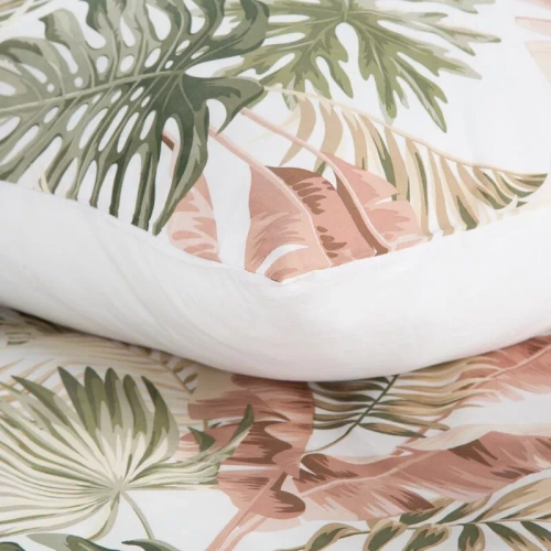 Spring 29 Flowers lenjerie de pat satin Euro perdele alb/verde