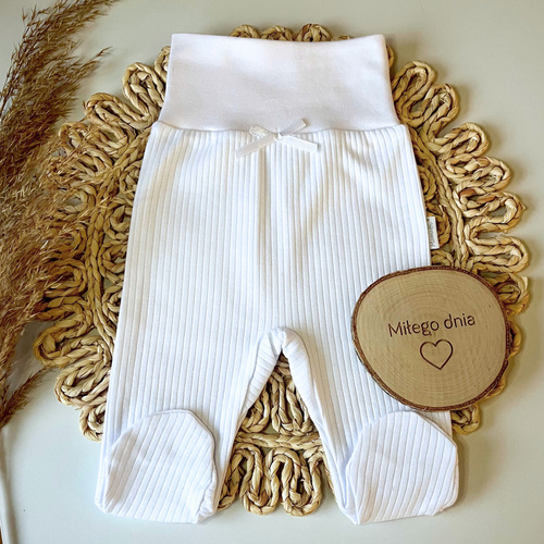 PD080 Costum de dormit pentru bebelusi cu dungi Mamatti - alb