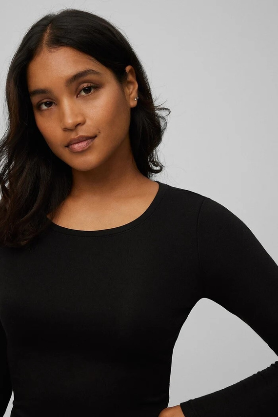 Tricou termic negru pentru femei Ysabel Mora 70017 - moale, respirabil, hipoalergenic, mânecă lungă