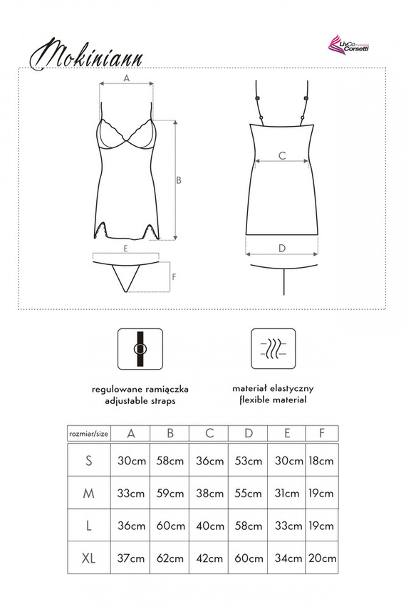 Mokiniann LC 93007 Koszula damska + stringi LivCo Corsetti Fashion