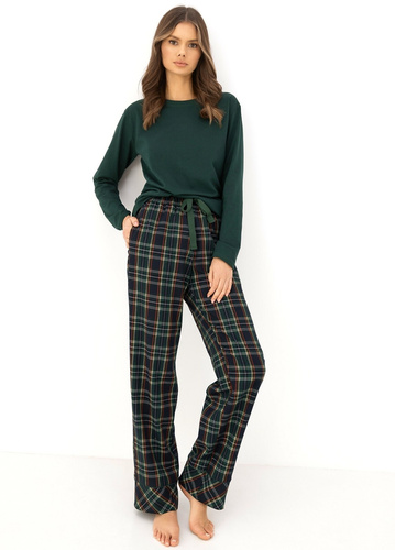 Sensis Josie pijama damă 100% bumbac pantaloni în carouri verde