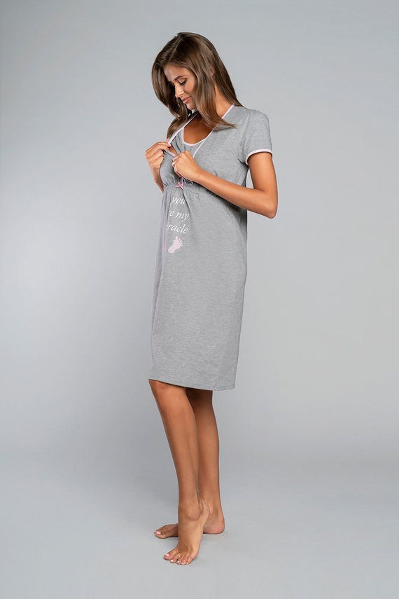 Carlina Chemise pentru sarcină și alăptare Italian Fashion - melange/pink