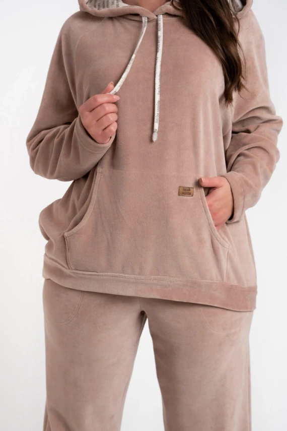 Oliw Hanorac cu glugă pentru femei Italian Fashion - bej 