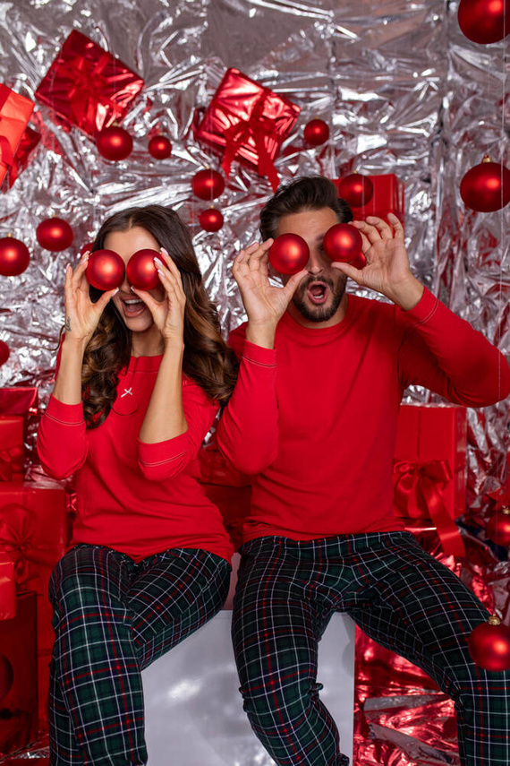 Foggia Pijama de damă cu mânecă lungă, pantaloni lungi Italian Fashion - roșu/print