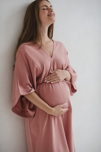 Mama Zen Milk&Love herbal rose – rochie de maternitate si alaptare din Tencel