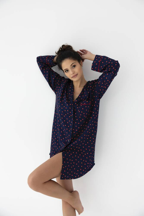 Cămașă de noapte Sophia Sensis cu nasturi - Bleumarin