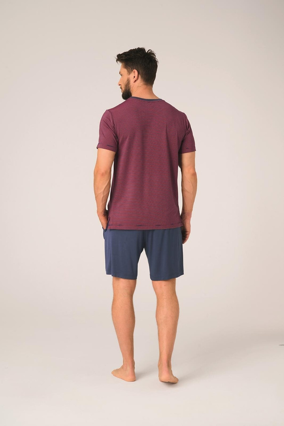 Pijama bărbați bambus Key MNS 319 bleumarin scurtă confortabilă