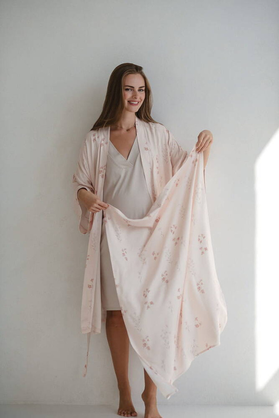 Flori pe înfășat de bambus Pink Milk&Love