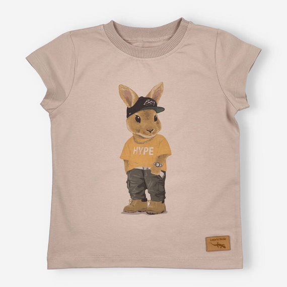 KAR-2004/BEZ Tricou pentru baieti Lagarto Verde bej